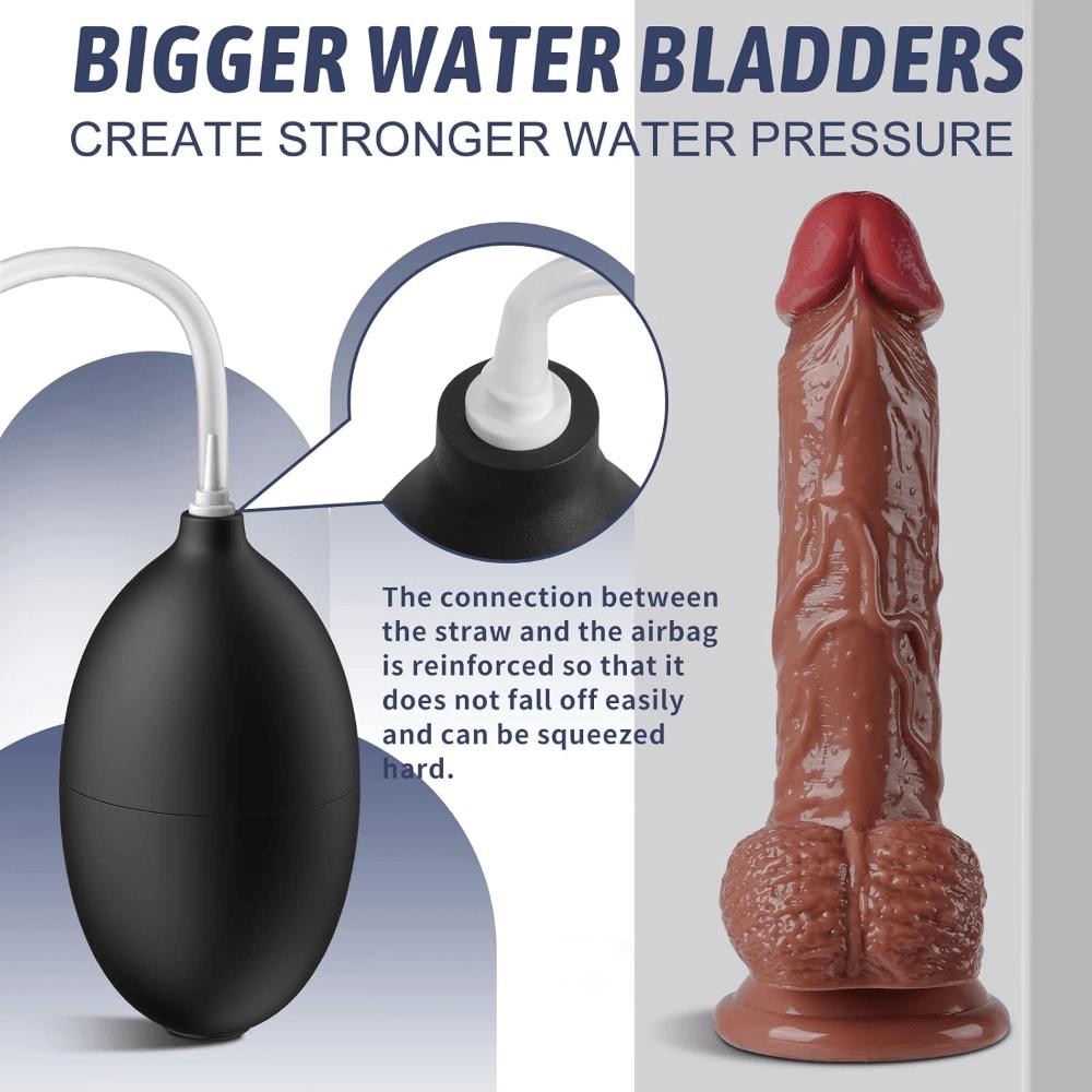 Realistischer Squirting-Dildo, ejakulierender Penis mit starkem Saugnapf für freihändiges Spielen, weicher Dildo für Frauen, G-Punkt- und Anal-Prostata-Spielzeug