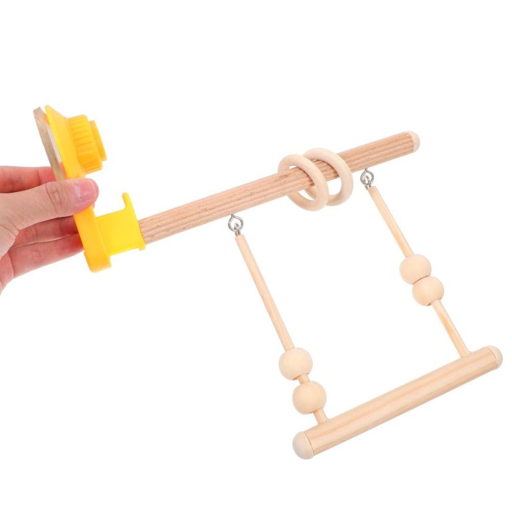 Suction Cup Parrot Stand Wooden Parrot Training Rack Platform Bird Perch  for Cage Hanging