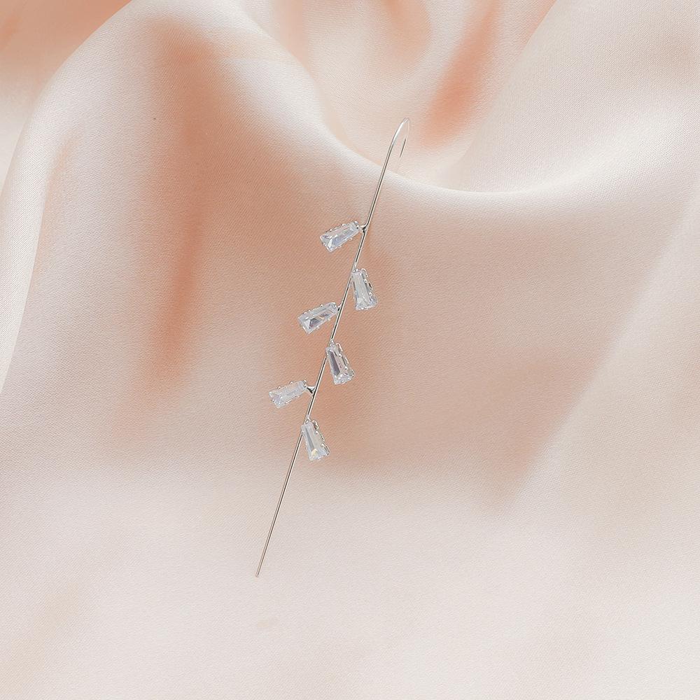 Chic Star Letter Zircon Ear Cuff and Diagonal Studs