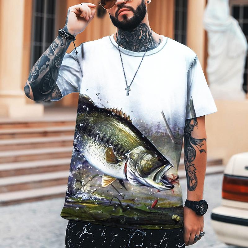 Outdoor Fishing 3D Printed Men's Jacket Fishing Essential Outdoor Casual Short Sleeve Extra Large