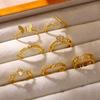 New 2026 Rings For Women Heart Double-Layer Gold Color Anillos Geometric Stars Moon Punk Vintage Ring Party Jewelry Her Gift