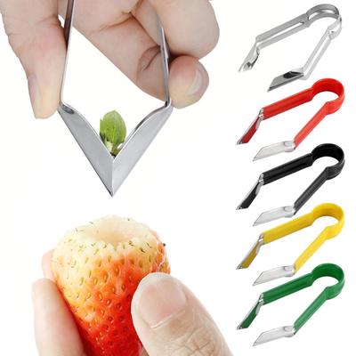 Strawberry Huller Corer Remover Pineapple Eye Remover Long Handle Ergonomic Labor-saving Stainless Steel Scraper Portable Kitchen Gadget