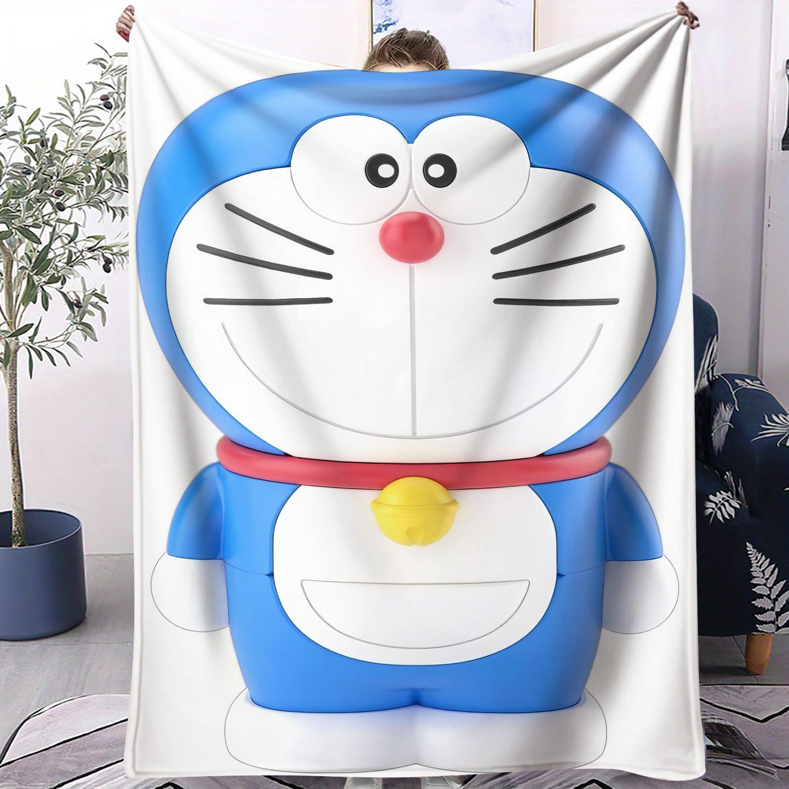 

Bestseller Doraemon Japanese Anime Novelty Plush Blanket Warm All Season Small Cover For Kids Student Adult Sofa Car Nap Gift 70x100cm