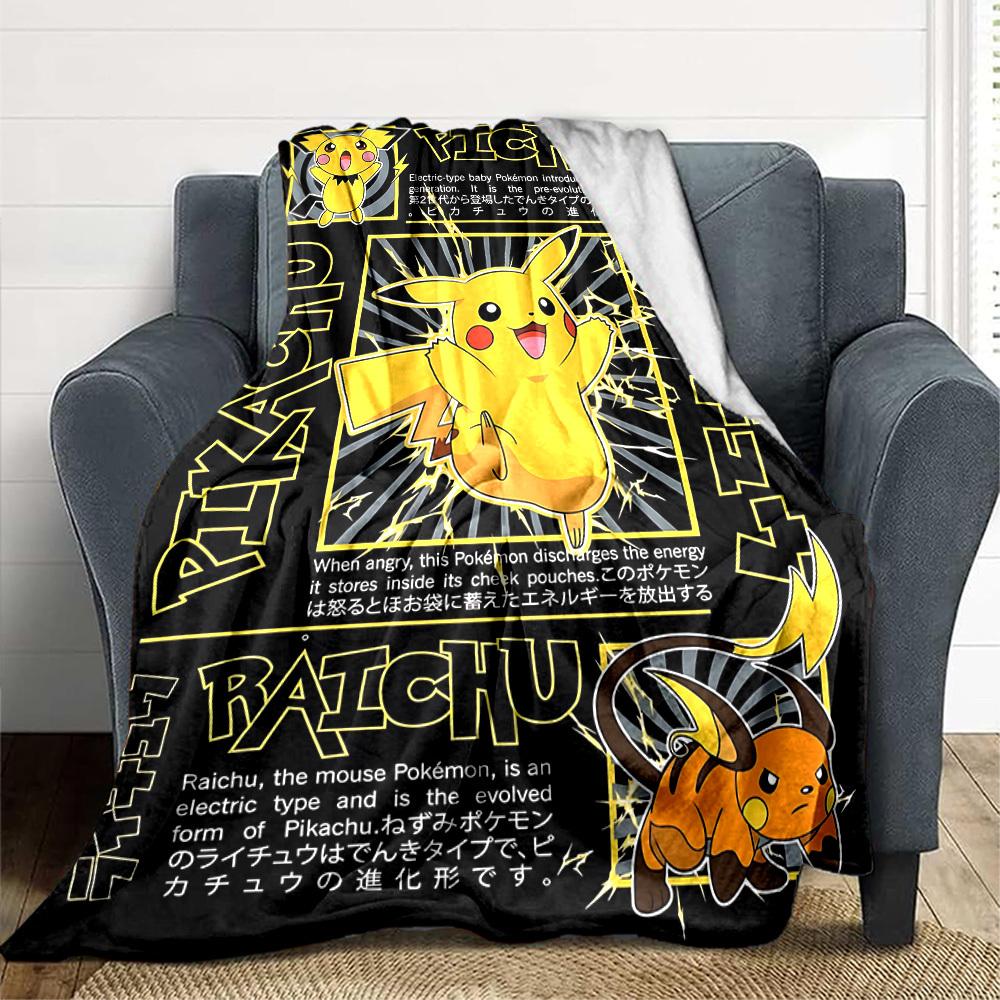 1pz Pikachu, Coperta Pokémon Morbida Calda per Tutte le Stagioni per Divano, Letto, Auto, Ufficio Design Vivace Colorato, Regalo Durevole & Accogliente