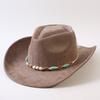 Popolari cappelli western da cowboy classici in camoscio europei e americani, cappelli da cowboy alla moda retrò da uomo e da donna