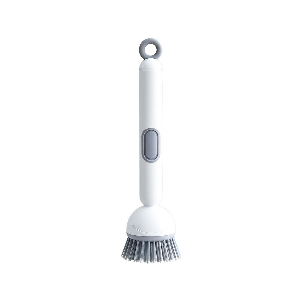 Kitchen long handle rotating pot brush adjustable pot cleaning brush press type liquid bowl brush, pot cup brush artifact