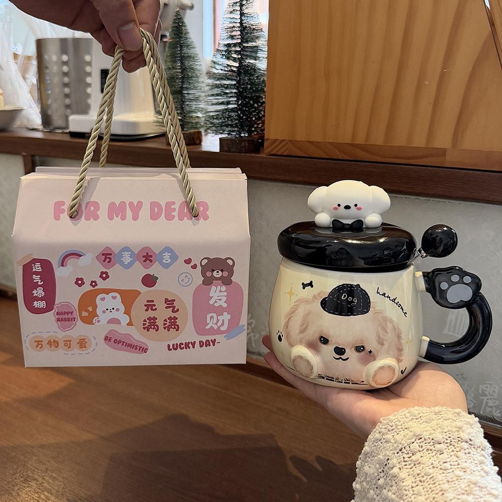 Puppy Mug High Value Ceramic Cup Cute Water Cup Female Couple Home Coffee Breakfast Cup Children