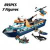 Arktis-Expeditionsschiff Modell Kompatible Baustein-Spielzeuge Schwimmfähiges Boot Hubschrauber ROV U-Boot Orca Steine Geschenke Jungen Mädchen