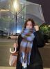 Korean version of wool plaid scarf women's winter new fashion versatile thickened warm student couple plush scarf men