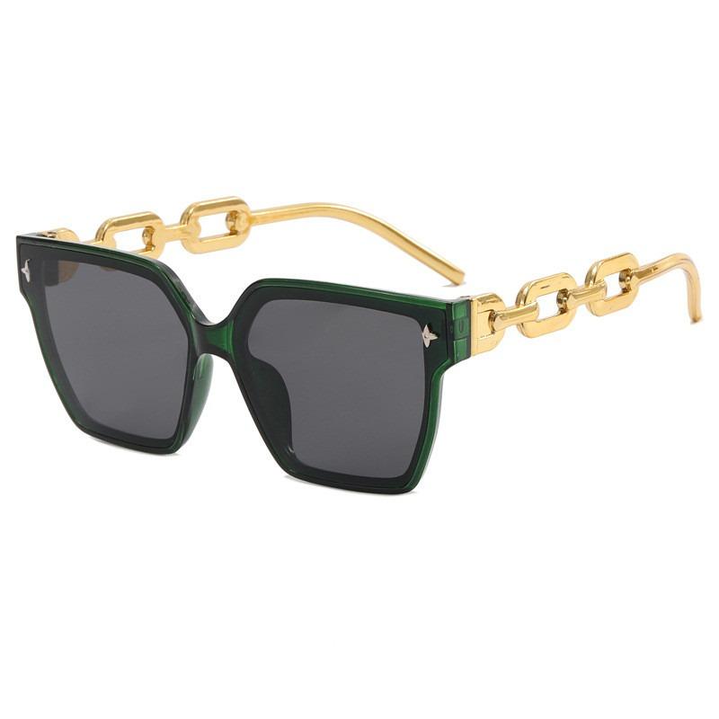 Square Sunglasses New New Arrival Chain Tide Big Frame Women's Sunglasses Ins Internet-Famous Sunglasses Personalized Glasses