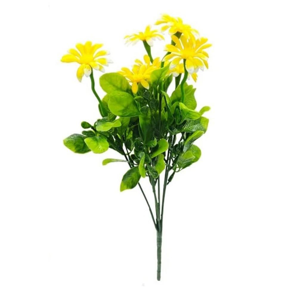 5 Bündel UV-beständige künstliche Gänseblümchen, Plastikblumen, künstliche Gänseblümchen, Kunstpflanzen für den Außenbereich, für Zuhause, Fensterkasten, Garten, Pflanzgefäß, Innen- und Außendekoration