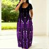 Summer Loose Crew Neck Dress Short Sleeve Plus Size For Ladies Daily Attire