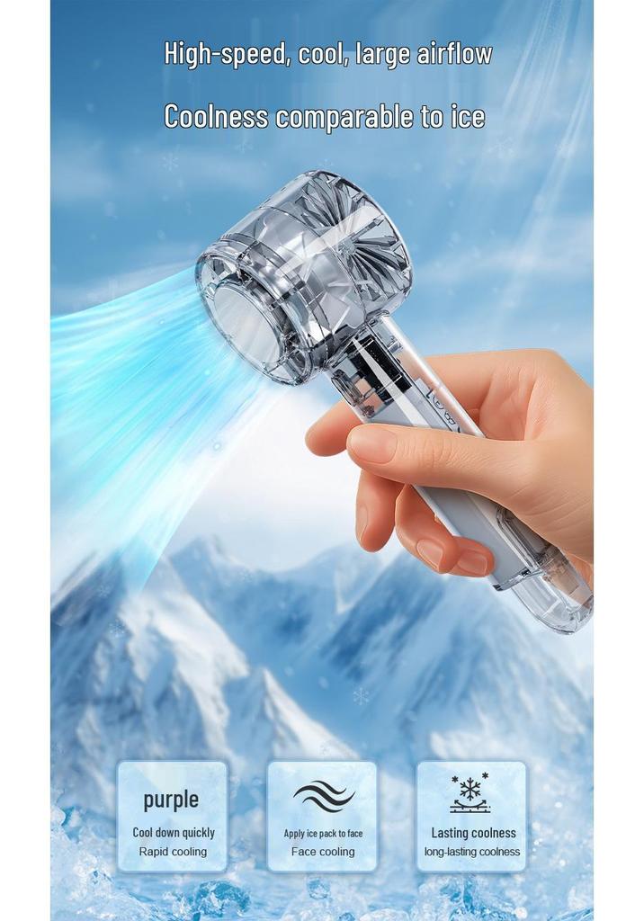 Portable USB Rechargeable High-Wind Ice Pack Fan with Cooling Technology