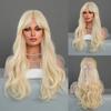 PARK YUN Long Curly Wave Ash Wig For Women Daily Use Cosplay High Density Synthetic Layered Wigs Natural Looking With Bangs