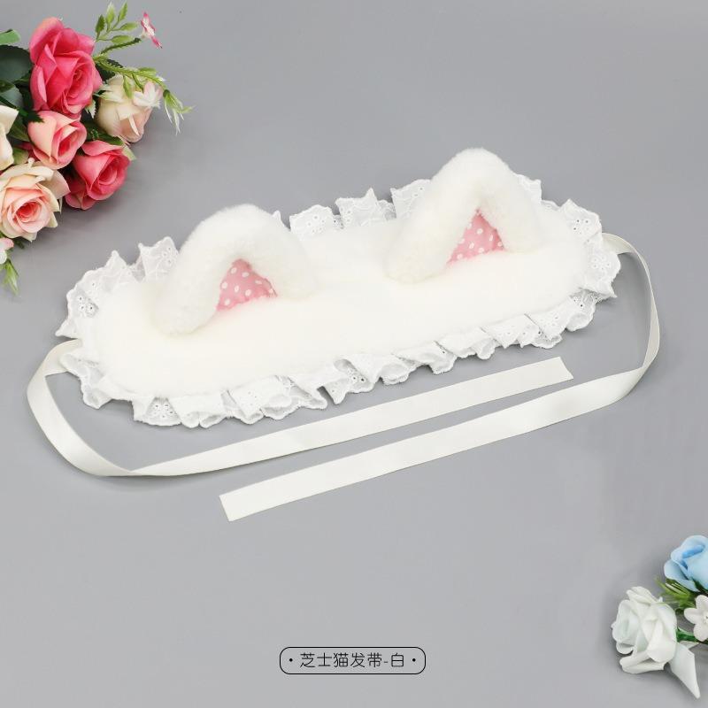 Handmade Plush Cat Ears Polka Dots Hair Accessories Sweet Cute Headgear Hairpin Lolita Cat Ears Headband