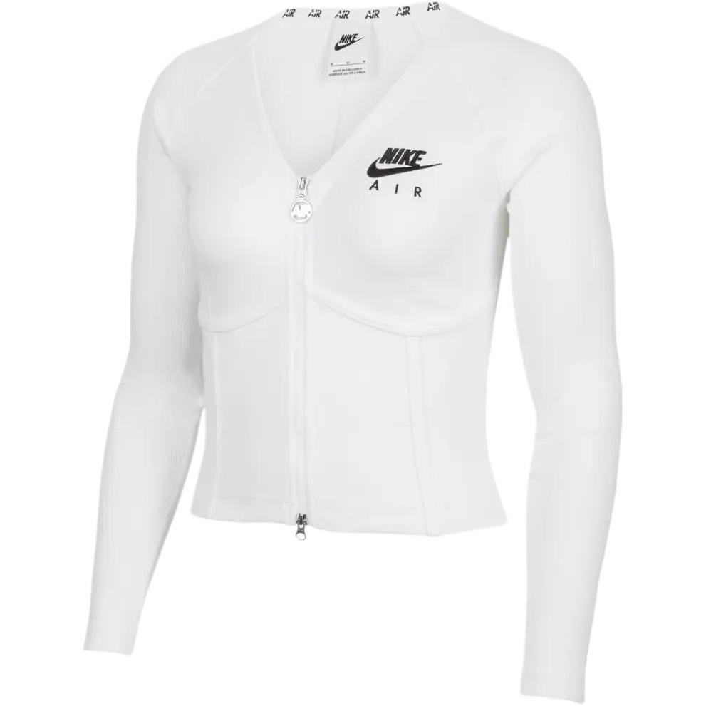 Nike Sportswear Women s Logo Embroidered Dual-Zip Jacket White FD2377-100 XXL
