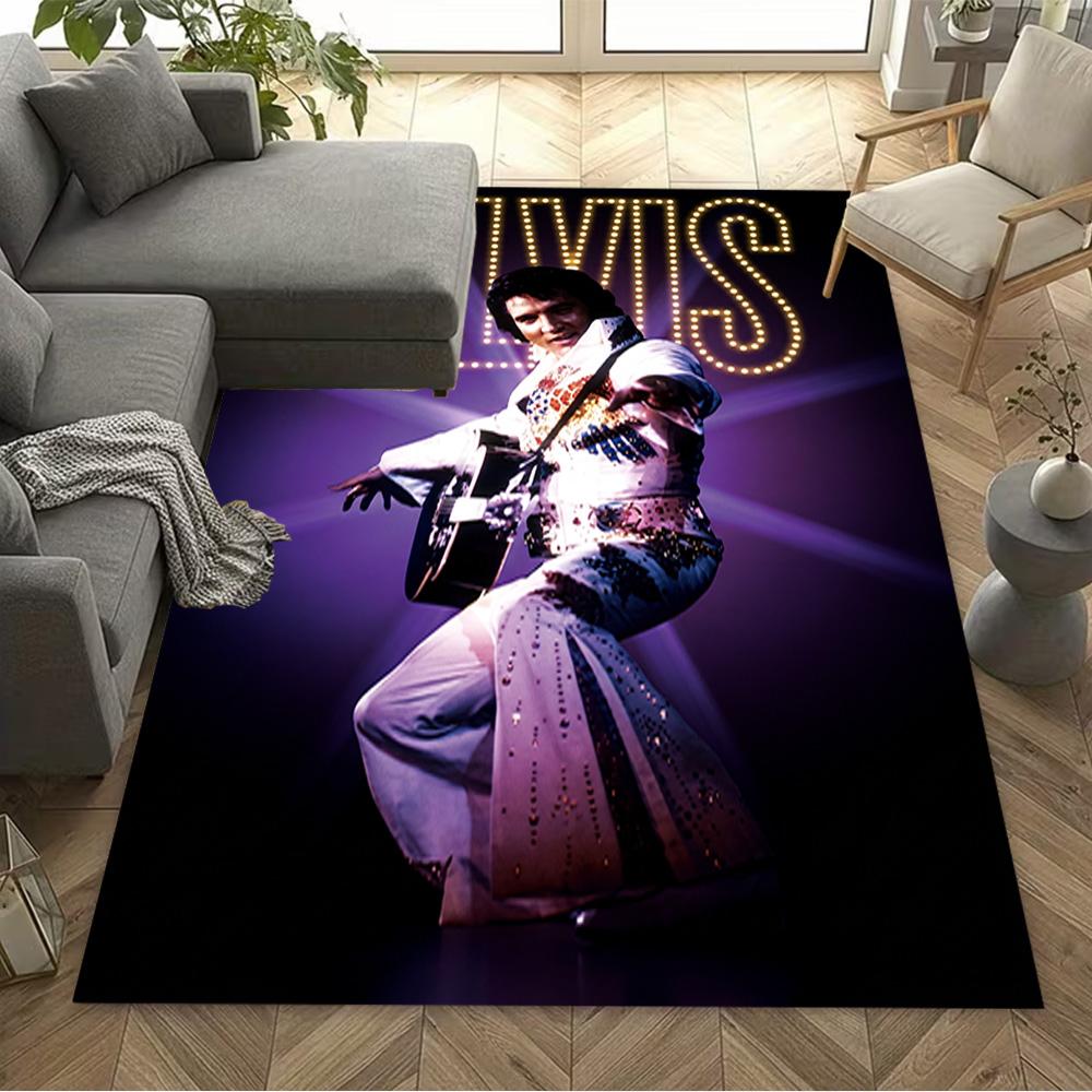 Elvis Presley Guitar Performance Floor Rug Office Rug Design for Hallway Decorate room Kitchen Bedrooms Antislip Carpet Anime Office Decor