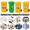 4/6 Sheets/Set Cartoon Face Stickers Self-Adhesive Removable Waterproof for Trash Can Toilet Refrigerator Home Art Decor