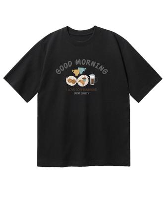 BEMIGHTY Coffee & Bread Oversized Short Sleeve T-Shirt [Black] (A Type)