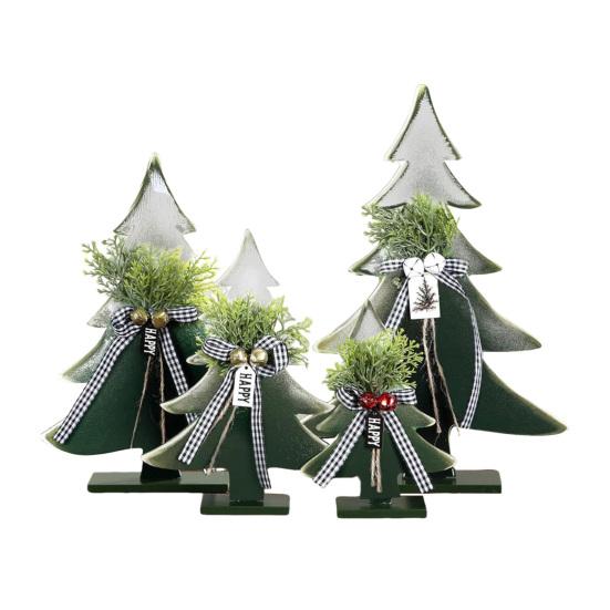 Yousheng Wooden Christmas Tree Decor 5-10 Inch Farmhouse Table Centerpiece with Bell Ornaments Rustic Holiday Display for Mantel And Dining Table