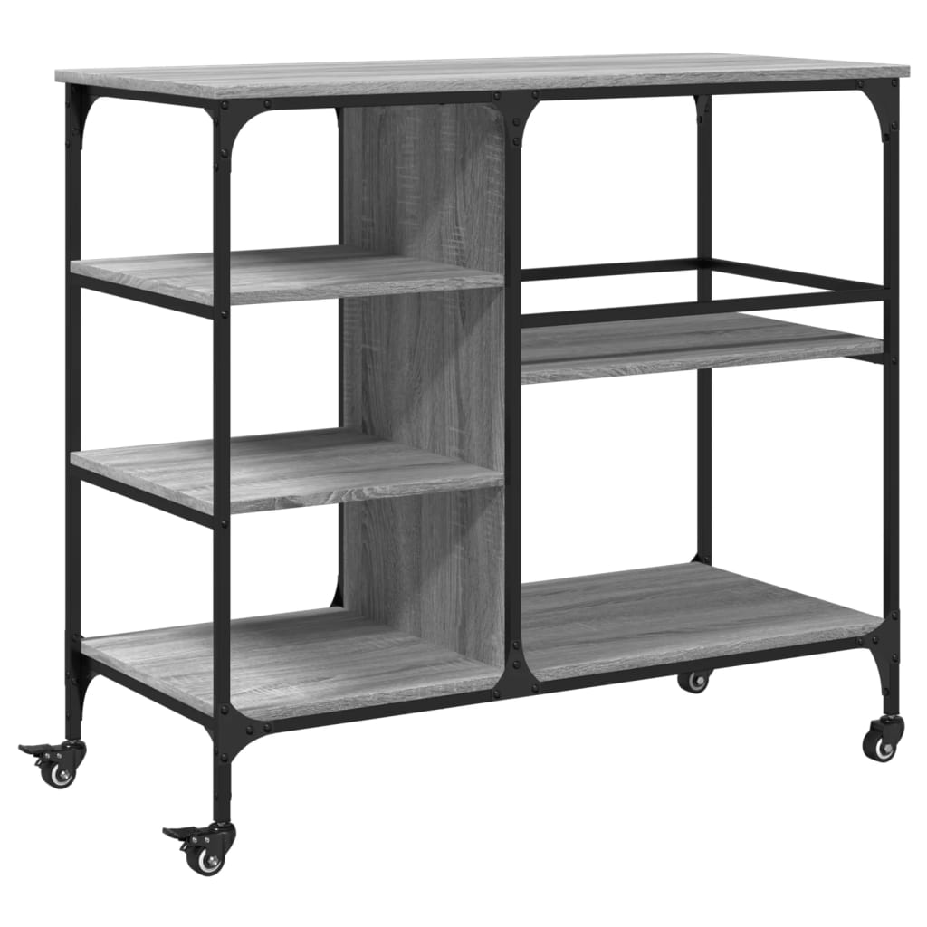 Kitchen Trolley in Grey Sonoma 100x45x89.5 cm Engineered Wood