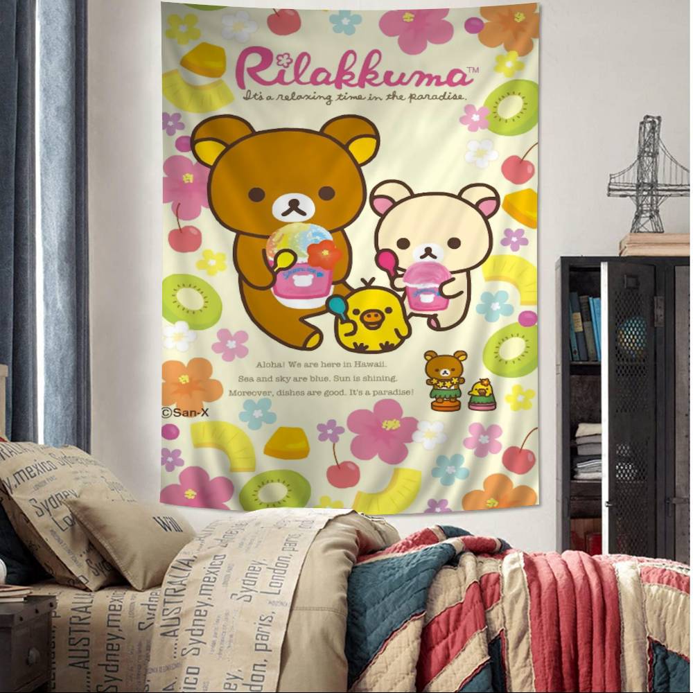 Cartoon Rilakkuma DIY Wandteppich Hängend Tarot Hippie Wandteppiche Schlafsaal INS Heimdekoration