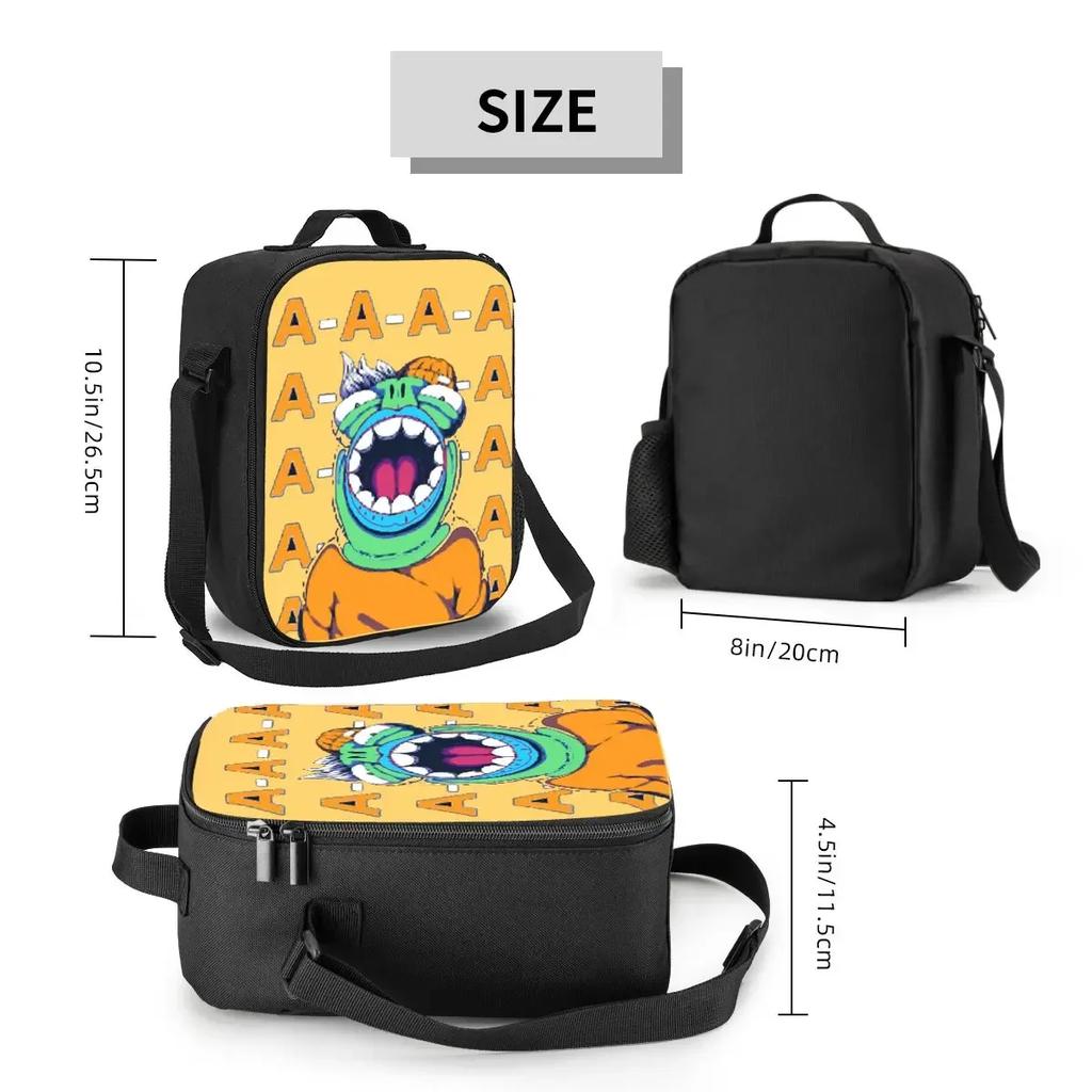 Lunch Bag Funny Manga Portable Insulated Lunch Box Beach Graphic Cooler Bag Cute Oxford Tote Food Bags