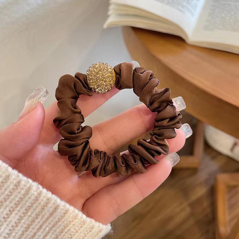 Exquisite Rhinestone Four-Leaf Clover Hair Tie - High Elastic Ponytail Rubber Band