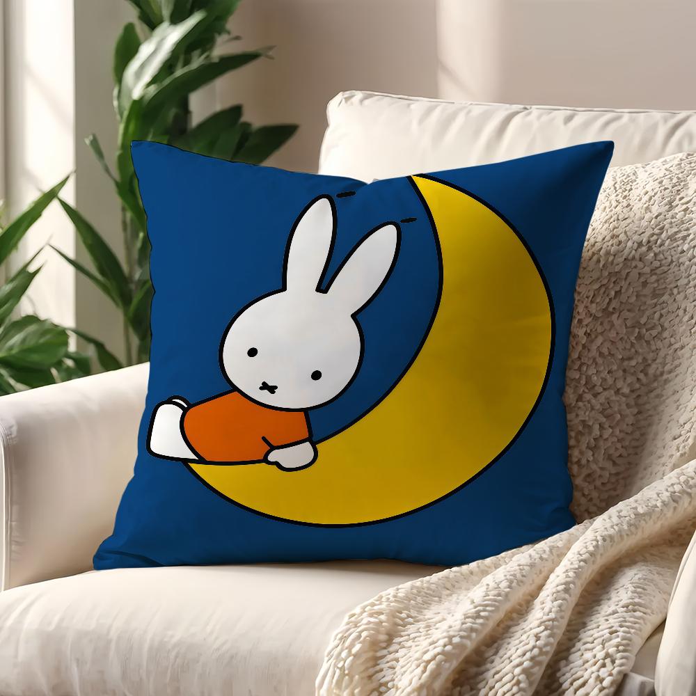 Kawaii MMiffy cushion cover For Pillow Printing Sofa Decoration Home Car Room Coffee Shop Office Nordic Simplicity