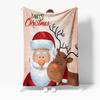 Santa Claus Throw Blanket Christmas Deer Pattern Cozy Fleece Bedding Festive Holiday Gift Home Decor Reindeer Navidad Holiday Se