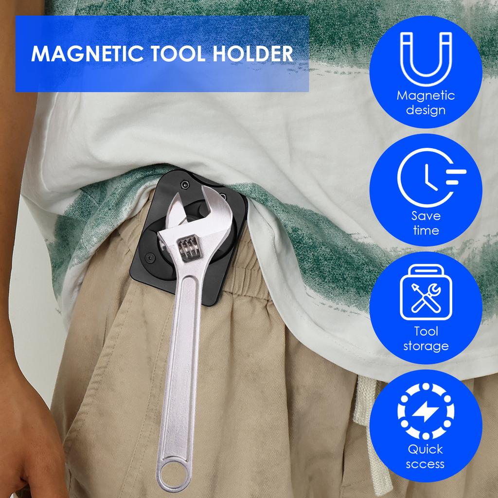 2 Pcs Enduring Magnet Clip On Belt Holster Portable Magnetic Belt Clip Practical Magnetic Tool Holder for Screw Sockets Hammer