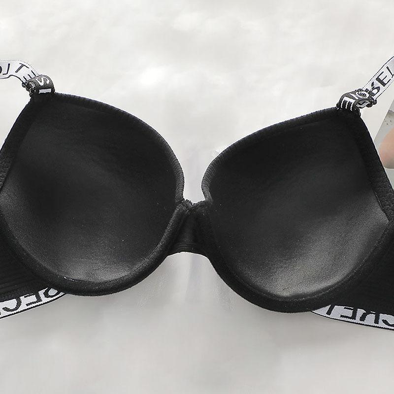 European and American Style Women Sexy Lingerie Set Beauty Back Bra and Panties Set Push Up Underwear Set Adjustable Letter Strap Bra Set