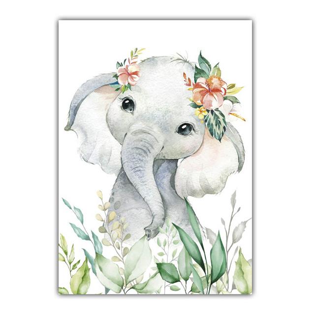 Graffiti Art Animal Canvas Painting Funny Pony Elephant Tiger Wall Art Poster Living Room Bedroom Home Decoration Mural No Frame