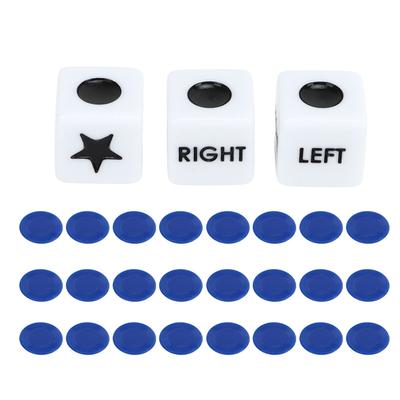 Left Right Center Dice Classic Games Plastic Left Right Center Dice Toy Kit for Party Home