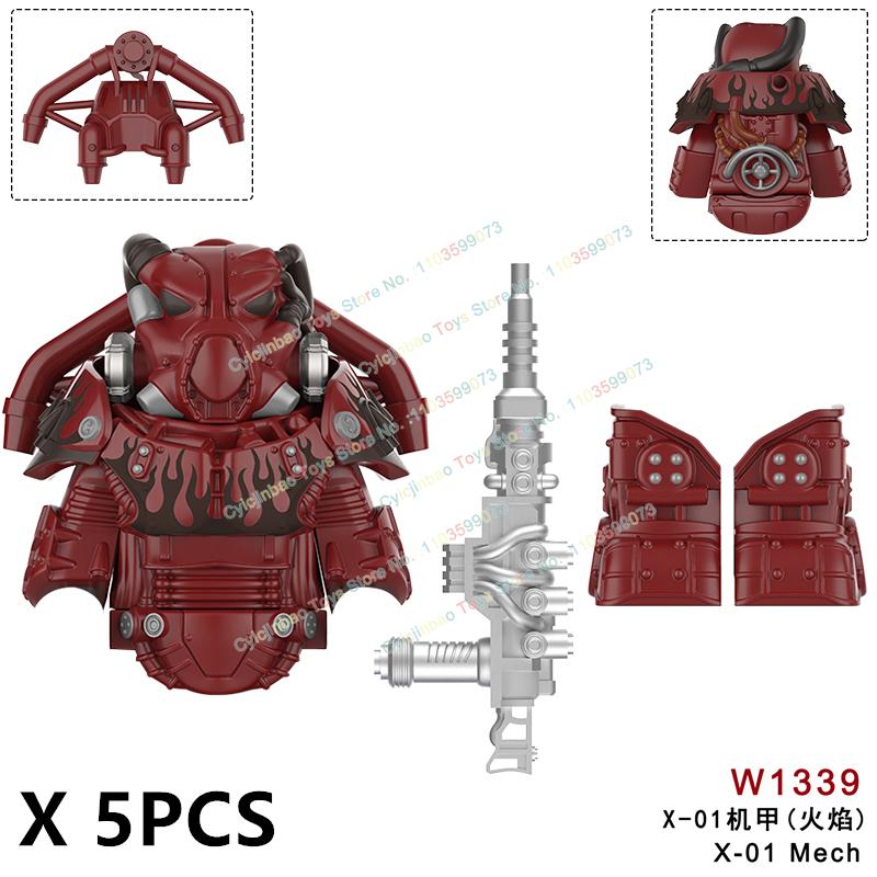 MOC Anime Series Military Mini Action Figures Armor Soldiers Weapons Accessories Building Blocks Models Bricks DIY Toys Gifts
