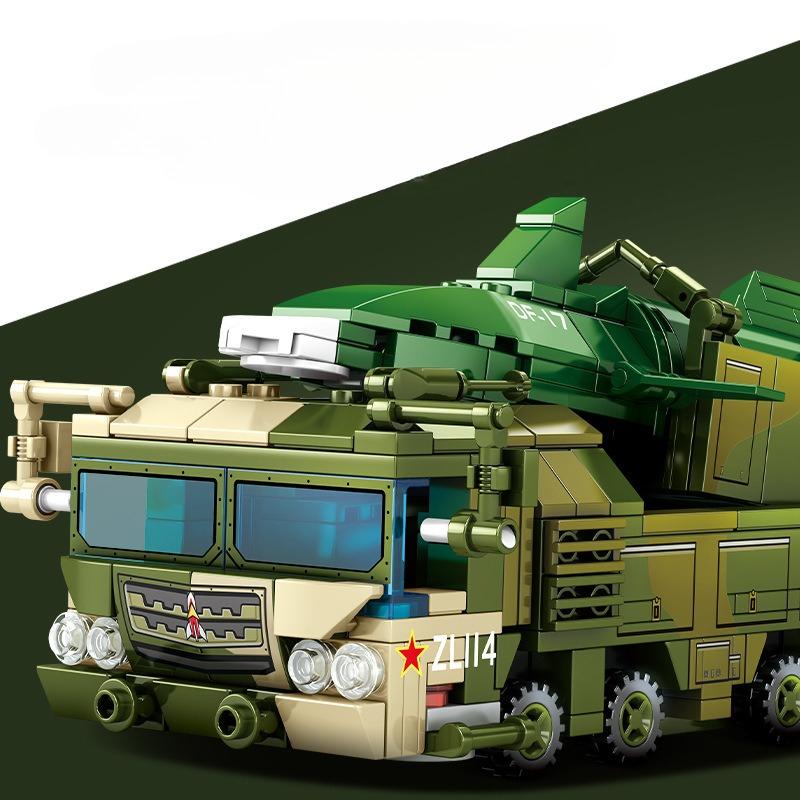 368 szt. Seria Militarna DF-17 Balistyczny Pojazd Startowy Klocki do Zbudowania Zabawki dla Dzieci Bez Pudełka