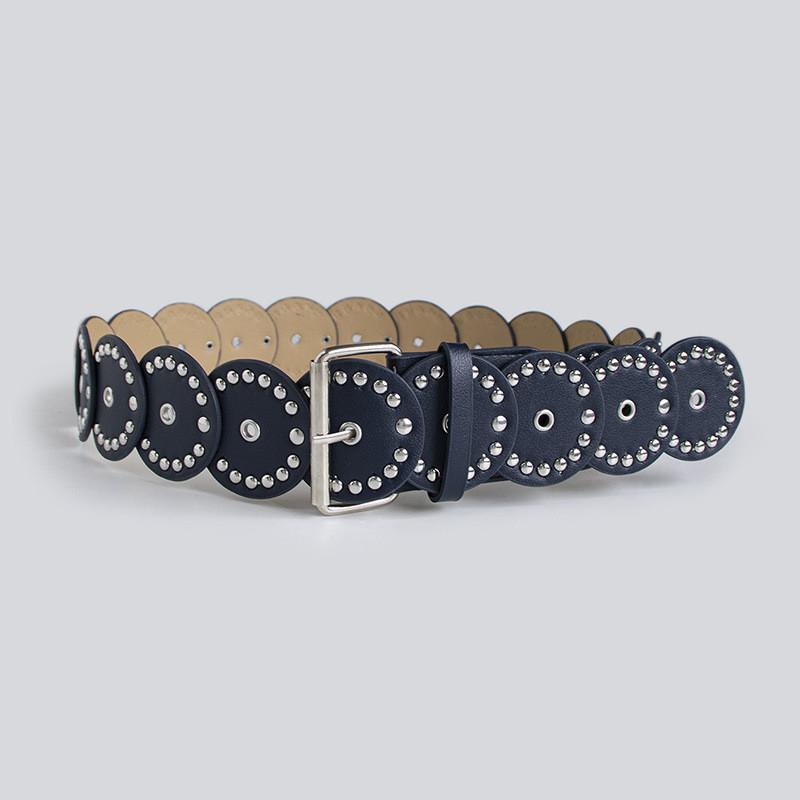 Retro Artful Faux Leather Belt With Irregular Pattern And Pin Closure For Ladies