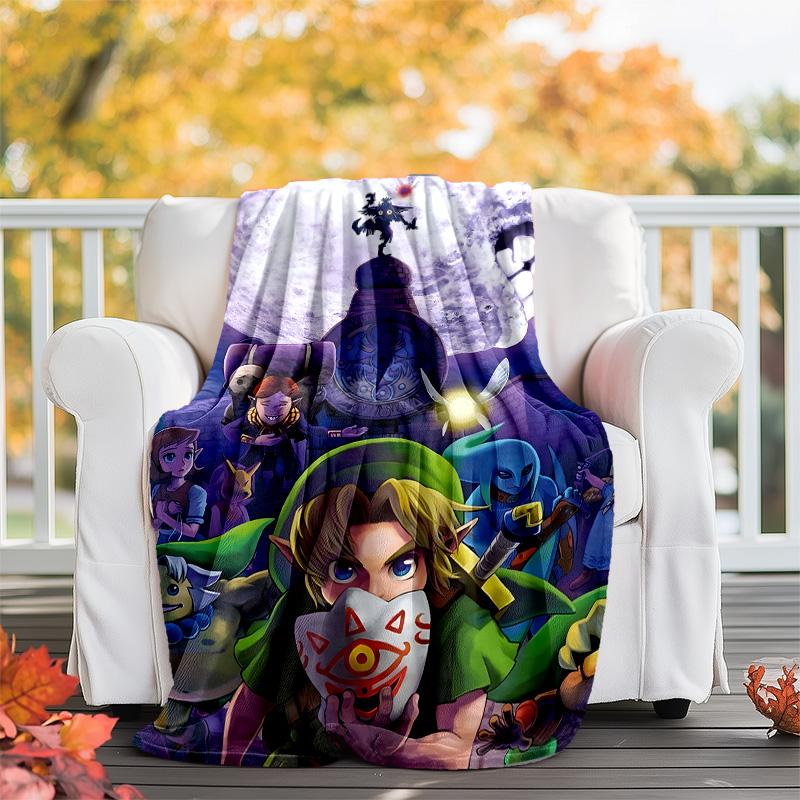 1pc Game Zelda Theme Blanket - Digital Print, Polyester, Cozy for All Seasons, Perfect for Outdoor, and Travel