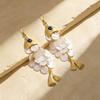 European and American style jewelry, personalized dopamine fish scale disc design woven earrings, versatile high-end earrings