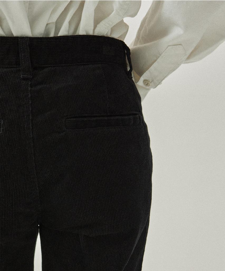 MAGOODGAN Chera 4805 Corduroy Black Bell-Bottom Pants