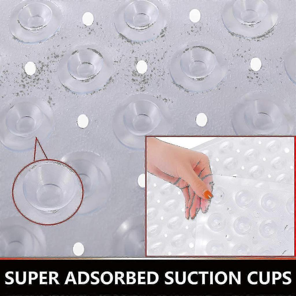 Square Shower Mats Non Slip Bathtub Mat With Suction Cup Safety Bathroon Mat, Rubber Kids Shower Mat