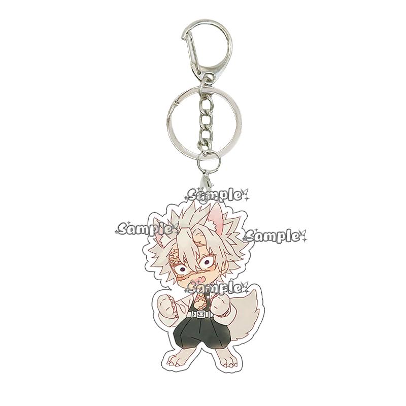 Cartoon Acrylic Nezuko Agatsuma Zenitsu Tomioka Giyuu Peripheral Keychain Pendant Decoration Fans Cute Accessory Ornaments Gifts