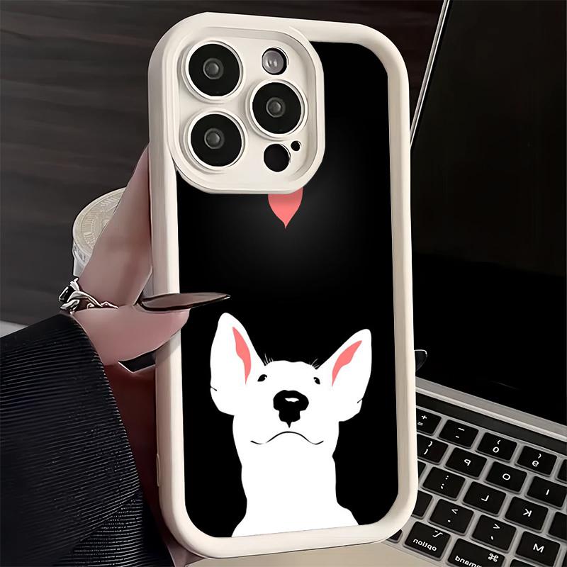 Phone Case for iPhone 17 Air 16E 15 16 Pro Max Bull Terrier Dog Cute Puppies Cover 14 Plus 13 12 Mini Soft Shell Silicone Fundas