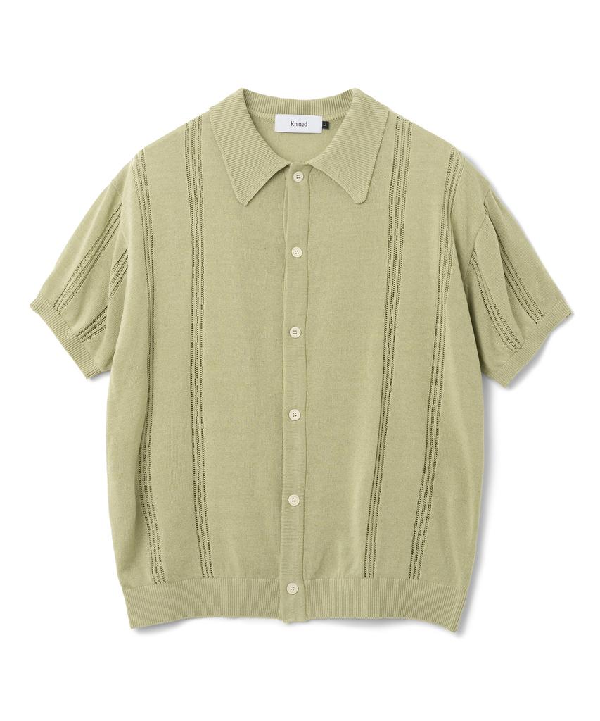 KNITTED Linen Sci-Fi Knit Shirt Sage Green