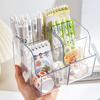 INS Style Desk Stationery Storage Box 3 Grids Pen Storage Box Durable Makeup Brushes Box