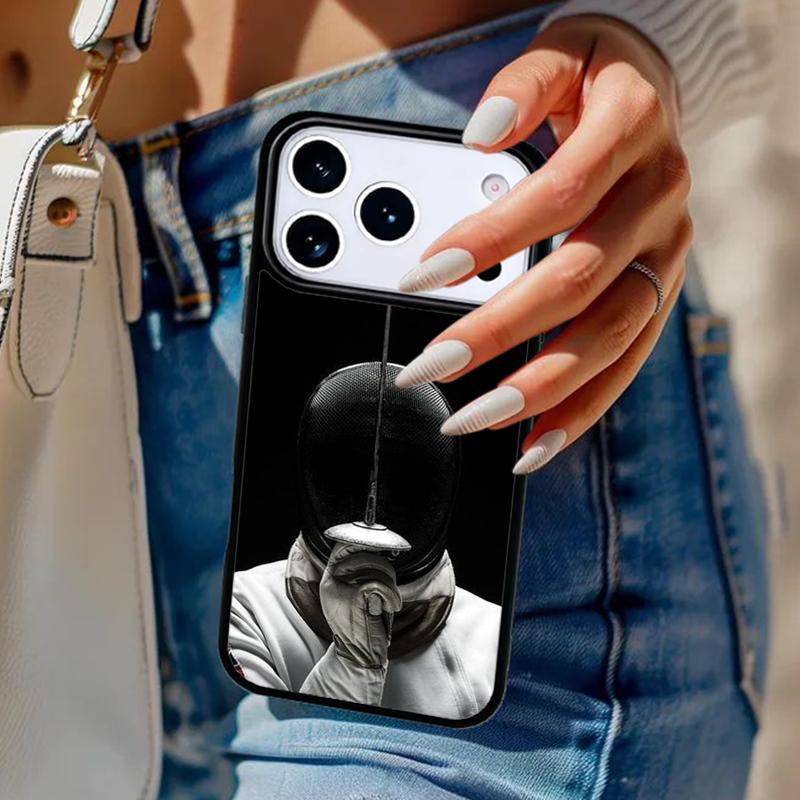Fencing Sport Phone Case For iPhone 17 Air 14 15 13 12 Max Cover For Apple 14 15 16 16e 11 Pro Max Plus Coque