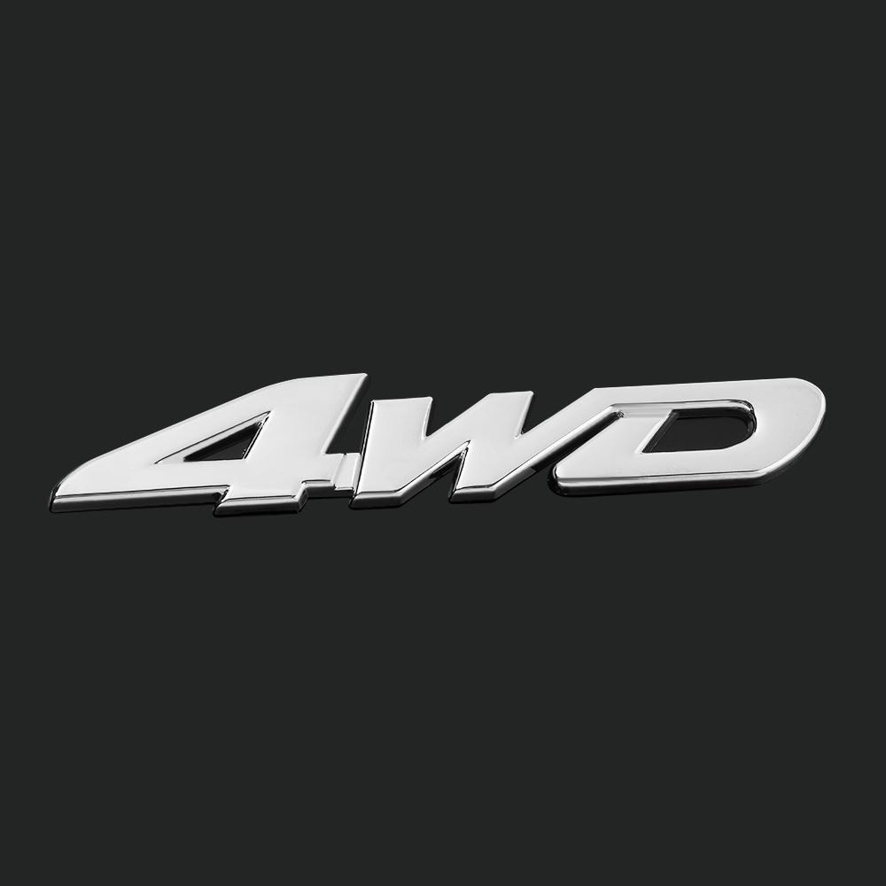 3D Auto Decal Car Sticker 4WD V6 V8 Car Sticker Trunk Lid Vehicle Tailgate Chrome Emblem Badge Car Styling Silver Accessories