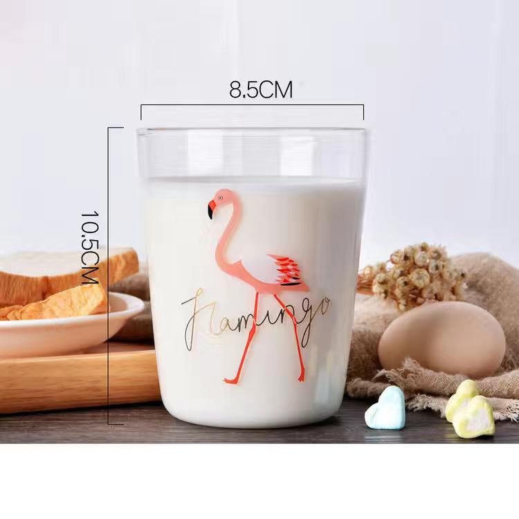 Cană din sticlă transparentă în stil nordic, ceașcă cu apă, ceașcă cu lapte