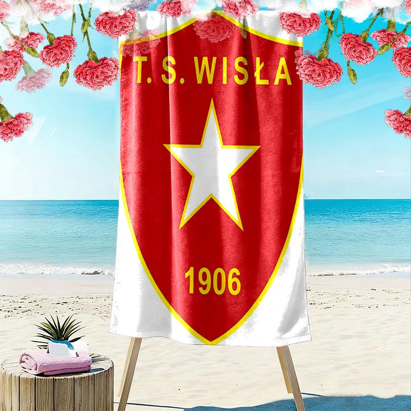 Wisła poster Print Beach Towel, Large Soft Quick Dry Towel for Beach Camping Swimming