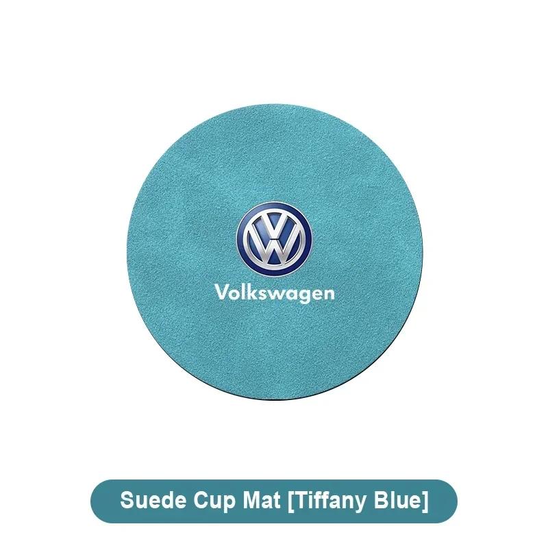 B6 VW For Volkswagen Fashion Car Water Cup Mat Suede Non-Slip Coaster Accessories For VW GTI Polo Golf Passat Tiguan Arteon Toua